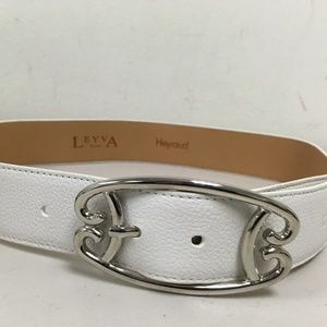 new LEYVA heyraud leather belt silver buckle 30